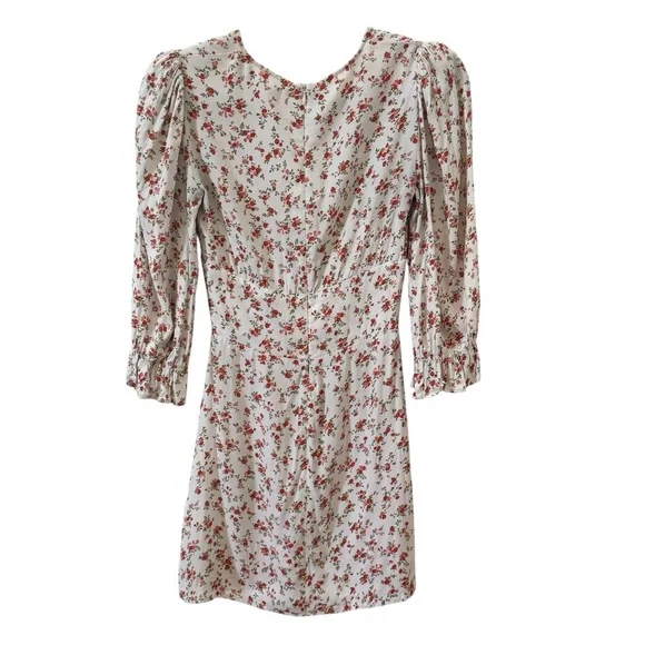 Reformation Marina Ditsy Floral Cream Mini Dress Size 0 - Picture 8 of 12